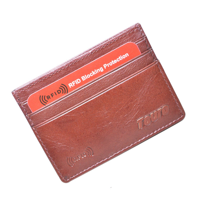 Touro Signature Leather Wallets Veg Tanned Slim Card